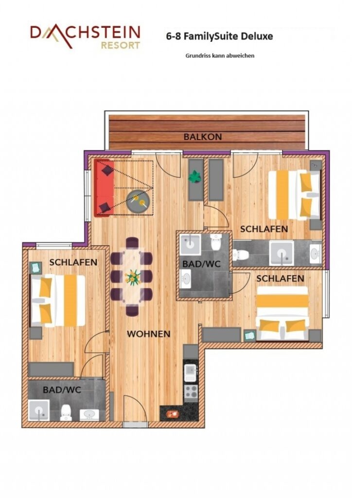 dachsteinresort familysuite deluxe 6 8 grundriss